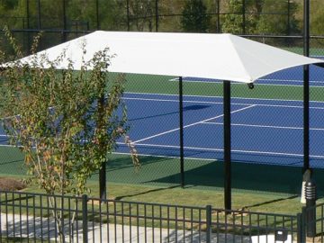 dual column rectangle commercial shade structure 1