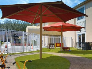 single column hex umbrella