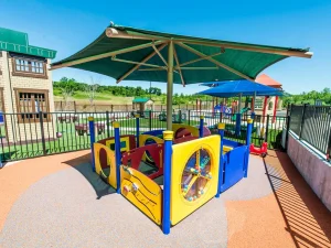 single column hexagon umbrella shade structure 2023 1