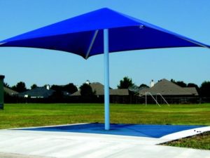 single column square commercial shade structure 6