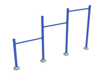 Triple Station Inclined Chin Up Bars Commercial Outdoor Fitness Equipment 2