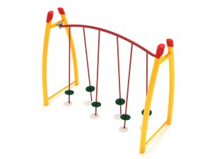 Curved Post Tilted Commercial Playground Lily Pad Bridge 2