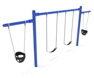 1 Bay 2 Cantilever Single Post Commercial Playground Swing Blue PSW120WSB
