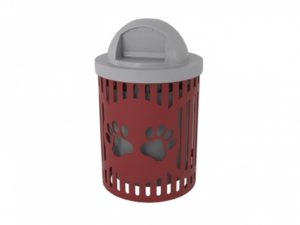 32 Gallon Classic Trash Receptacle, Paws Design