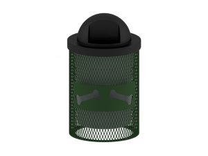 32 Gallon Regal Trash Receptacle, Bones Design