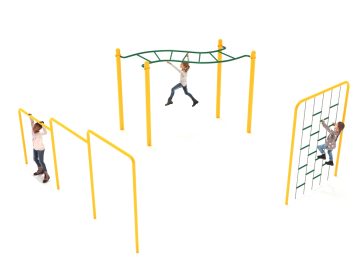 3 Piece Basic Kids Gym Course Commercial Kids Outdoor Gym Playground Structure (1)