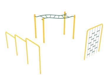 3 Piece Basic Kids Gym Course Commercial Kids Outdoor Gym Playground Structure (7)