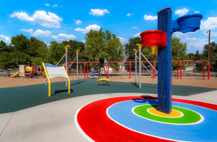 Poured-in-place rubber playground surfacing, installed by Pro Playgrounds