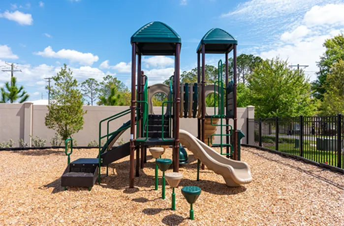 Playground installed at holiday a resort.