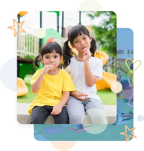 Children playing on an outdoor playground.